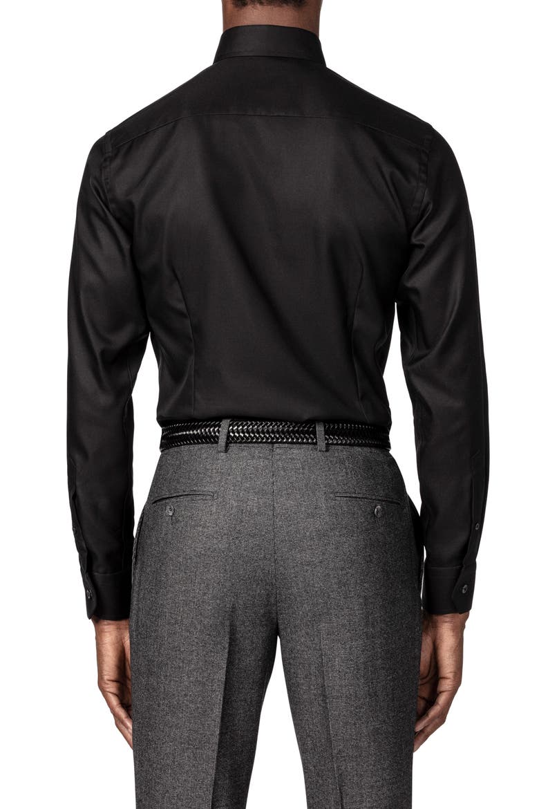 Contemporary Fit Solid Dress Shirt, Alternate, color, BLACK