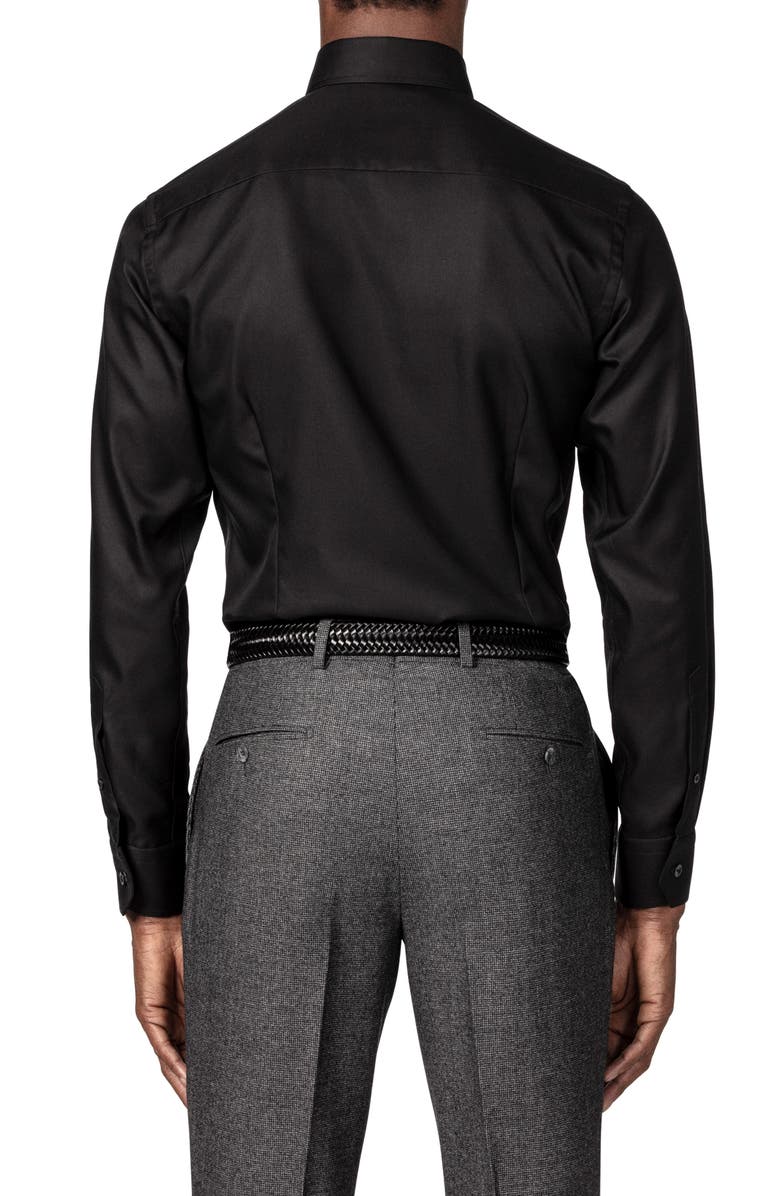 Eton Contemporary Fit Solid Dress Shirt, Alternate, color, Black