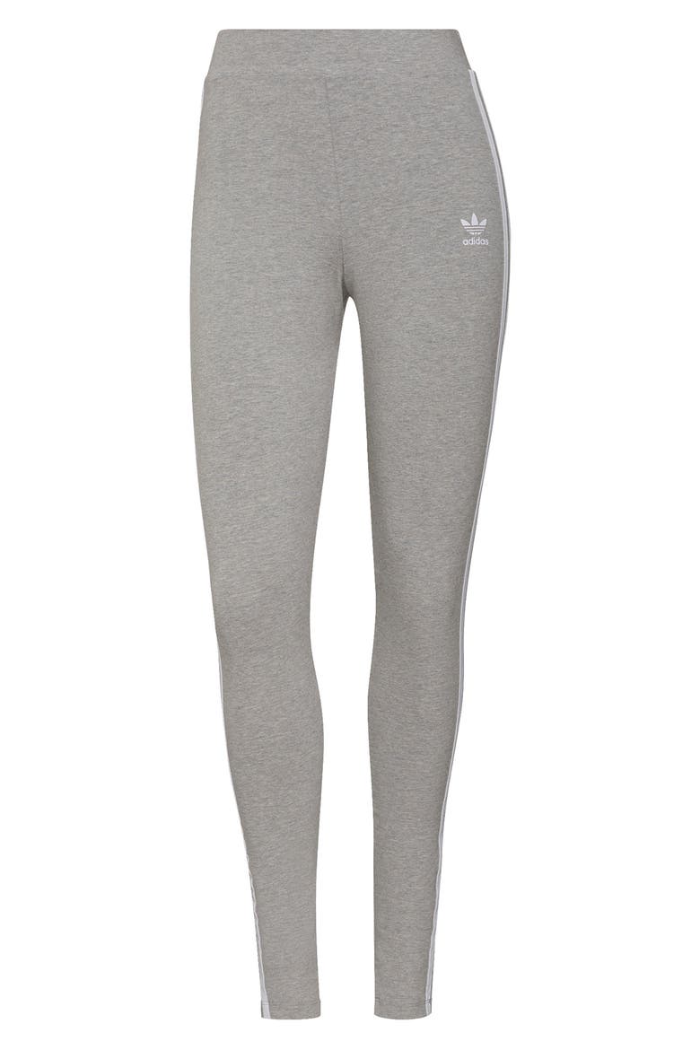 Originals Classic 3-Stripes Tights, Main, color, MEDIUM GREY HEATHER