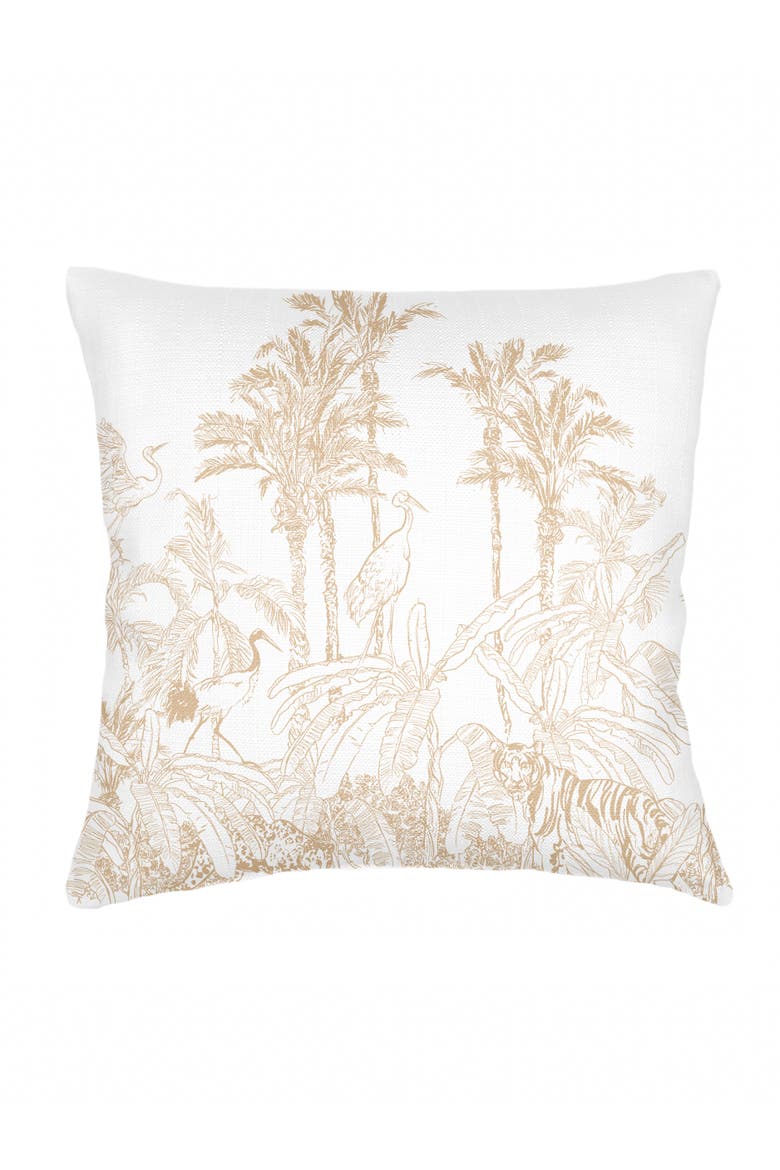 Wildlife Toile Linen Pillow Cover Only, Main, color, Beige