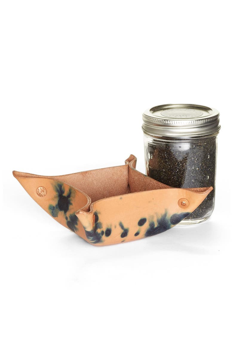 Tie Dye Indigo Leather Sand Incense Burner, Alternate, color, INDIGO TIE DYE