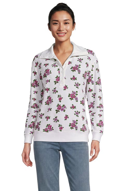 Long Sleeve Waffle Button Up Henley