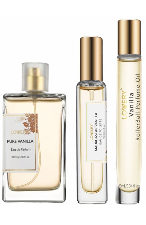 Pure Vanilla Perfume Fragrance Set - Long Lasting Perfume, Eau de Toilette Spray & Rollerball Perfume Oil