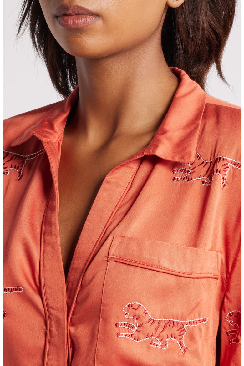 Embroidered Lounge Set, Alternate, color, CORAL