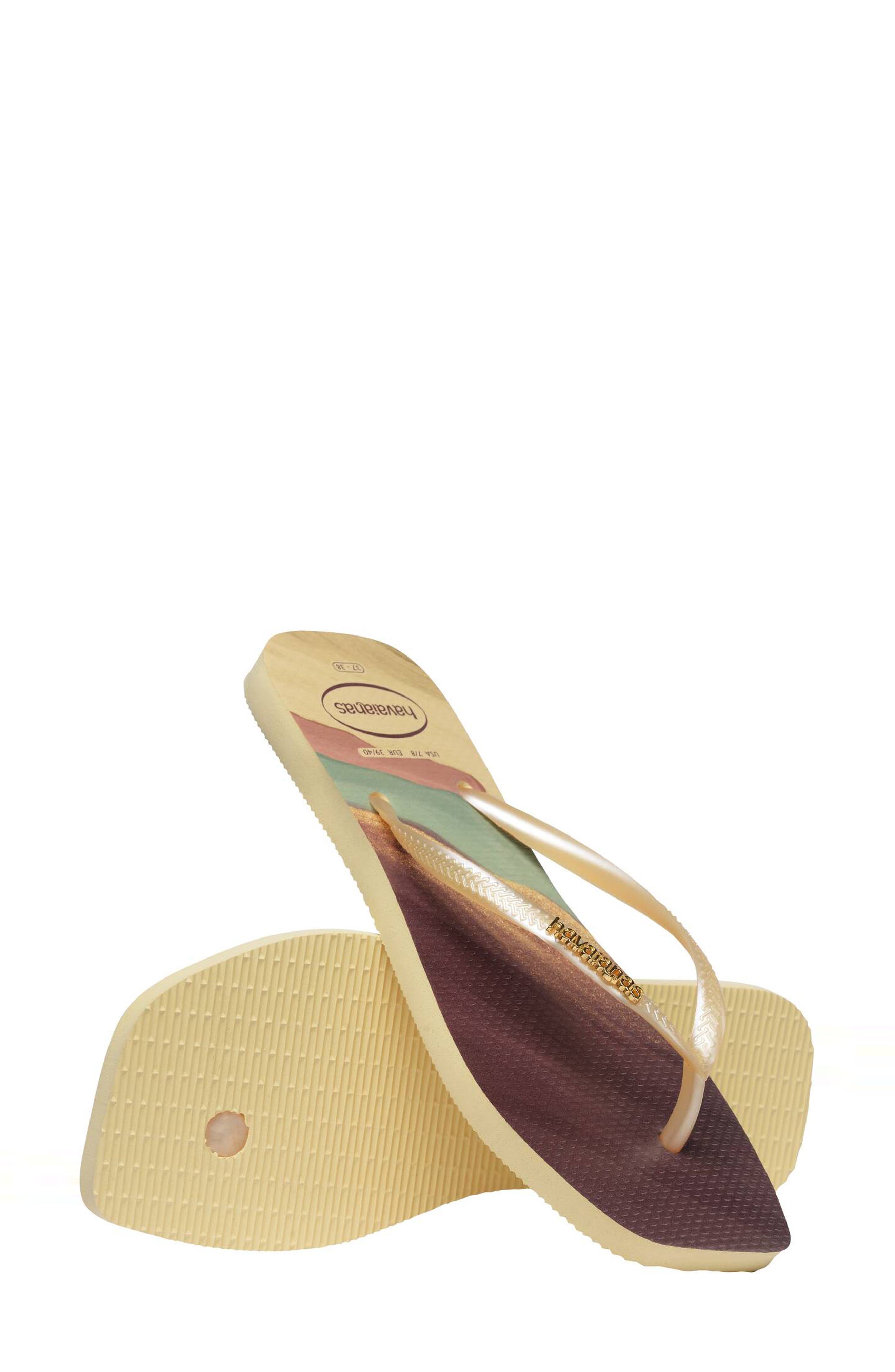 Havaianas Slim Square Flip Flop, Alternate, color, Buttercream