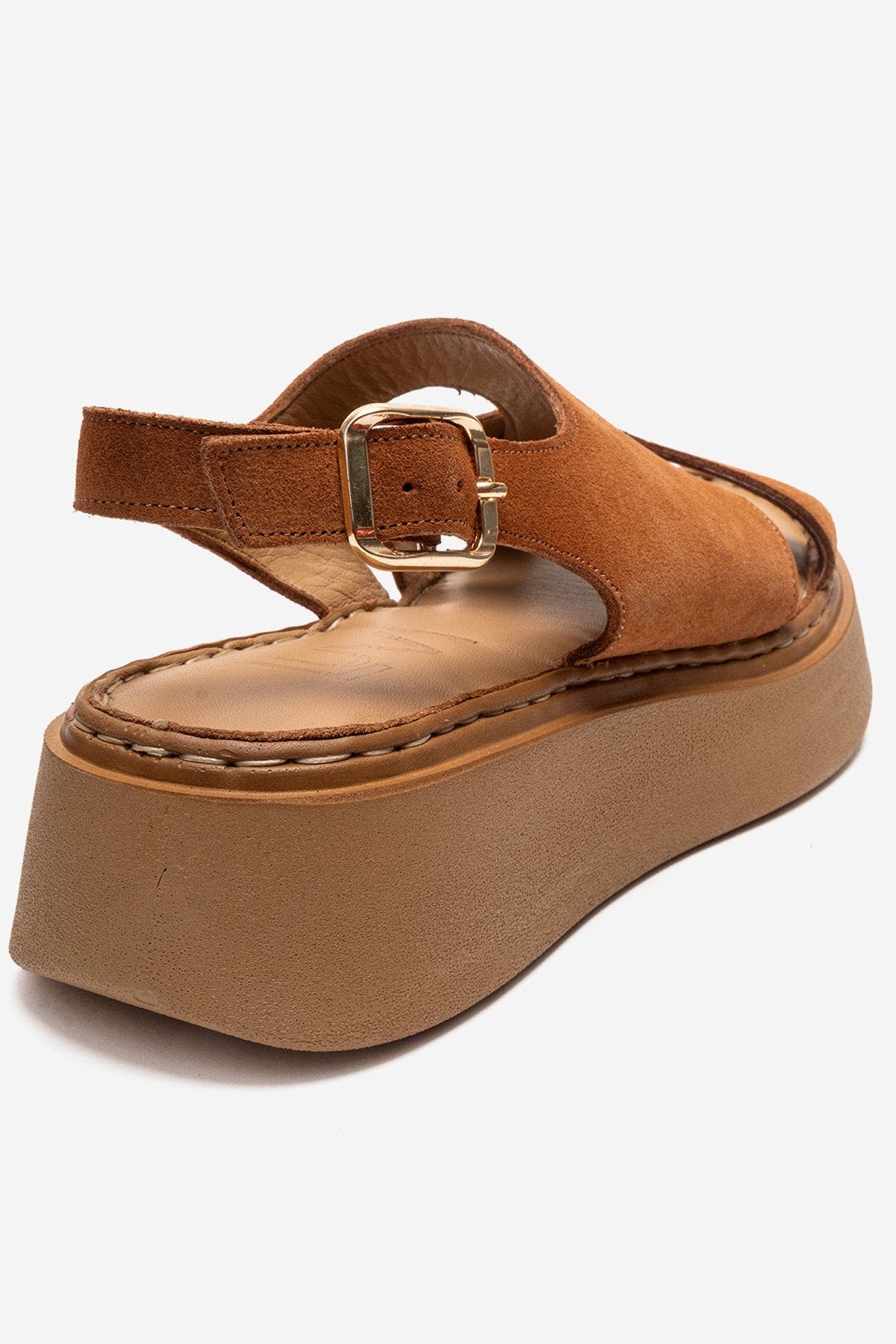 Forever & Always Shoes Vien Leather Platform Sandal, Alternate, color, Cognac Suede