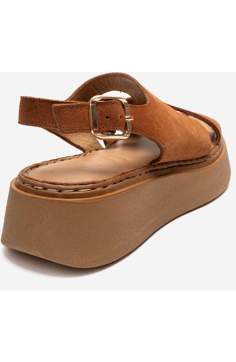 Forever & Always Shoes Vien Leather Platform Sandal, Alternate, color, Cognac Suede