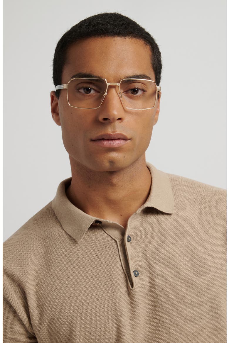 57mm Rectangular Optical Glasses, Alternate, color, GOLD BLACK