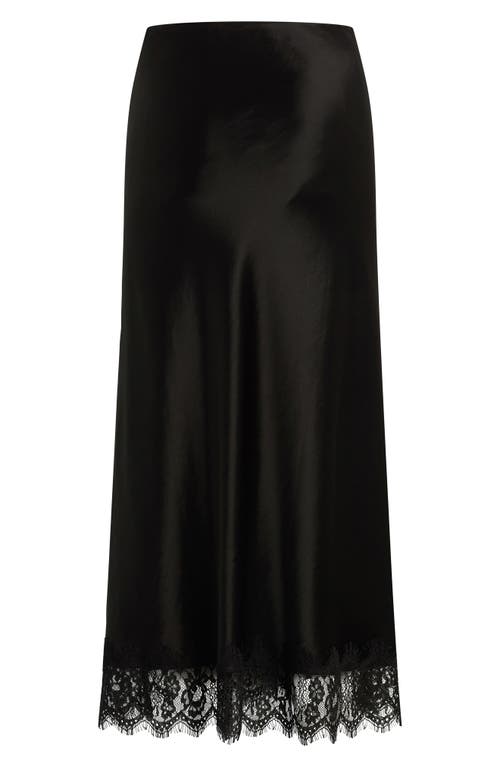 Favorite Daughter The Lacy Favorite Satin Midi Skirt In Black