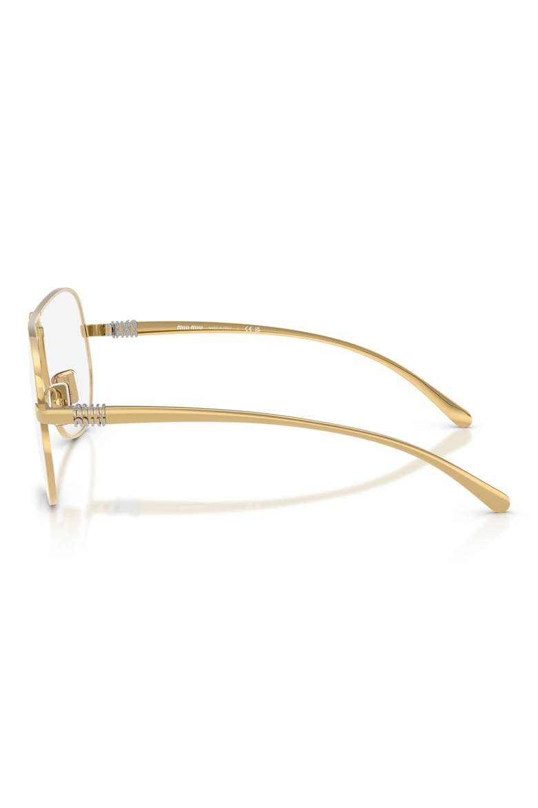 66mm Oversize Pilot Blue Light Glasses, Alternate, color, GOLD / CLEAR BLUE LIGHT FILTER