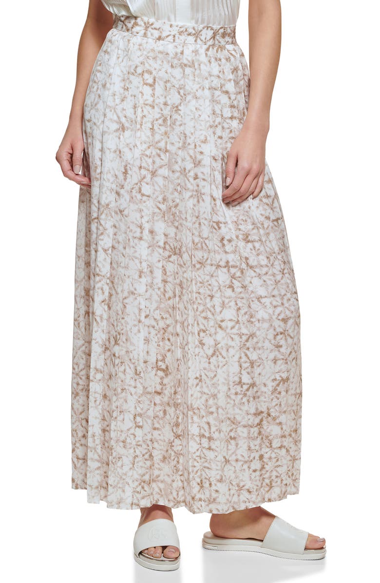 DKNY Print Box Pleat Skirt, Main, color, 
