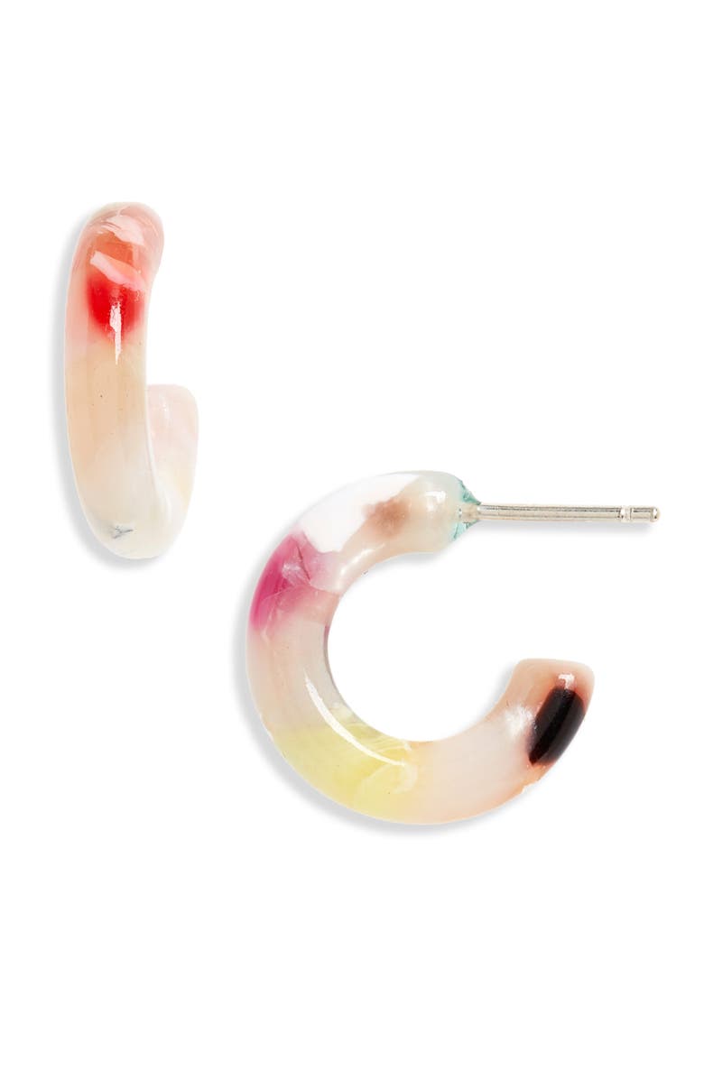 Madewell Acetate Mini Hoop Earrings, Main, color, 