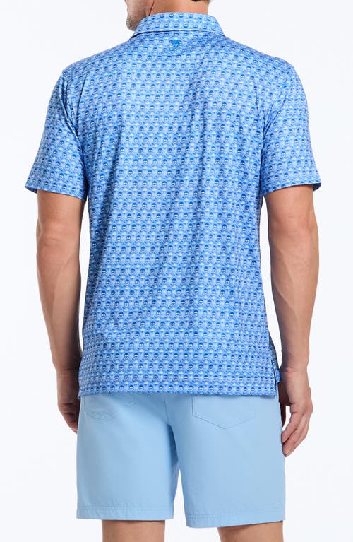 Robert Graham Skull Swing Performance Golf Polo In Cobalt