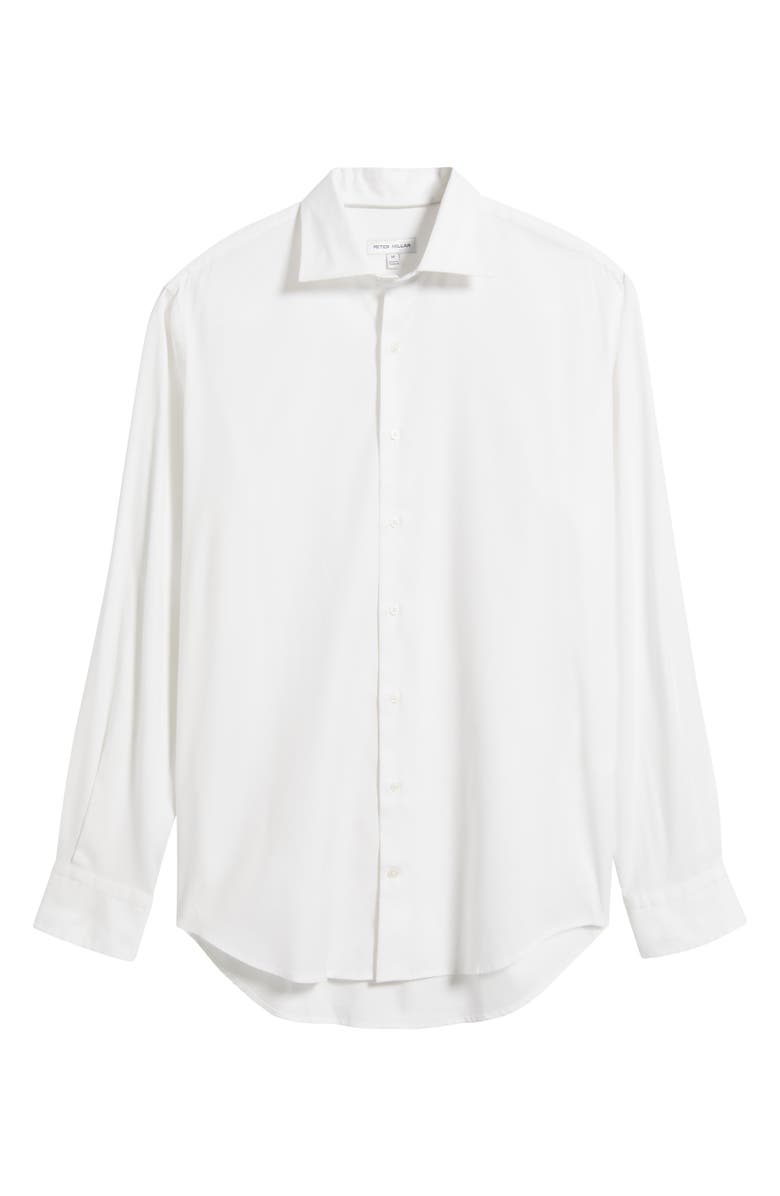 Peter Millar Campbell Solid Stretch Cotton & Modal Blend Button-Down Shirt, Alternate, color, White