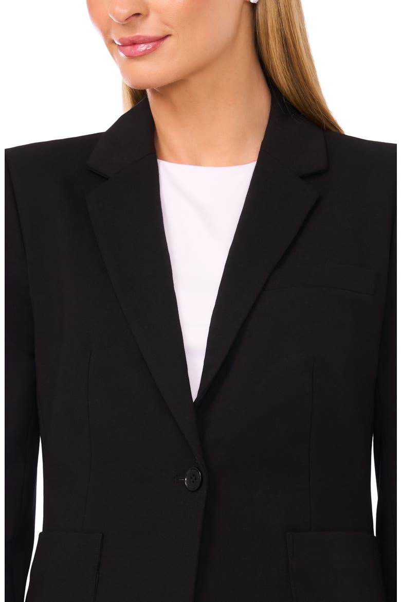 One-Button Ponte Knit Jacket, Alternate, color, RICH BLACK