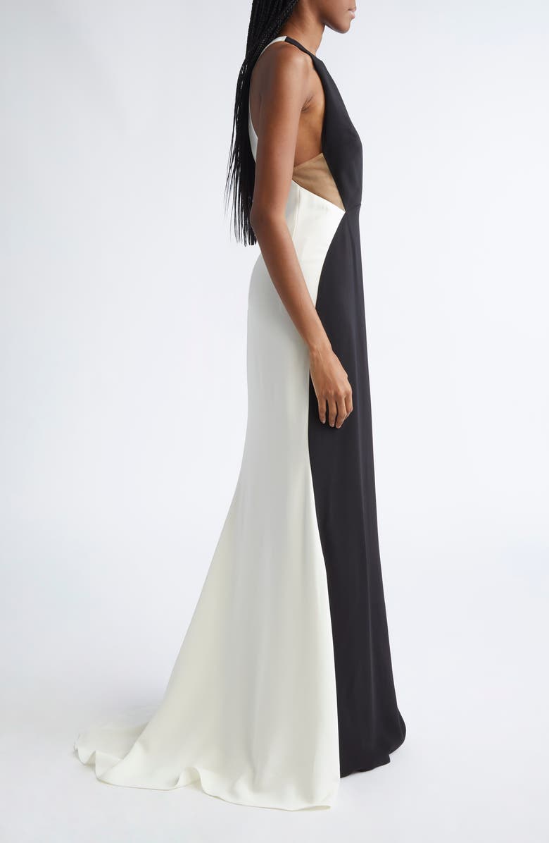 Stella McCartney Miracle Colorblock Gown, Alternate, color, Black