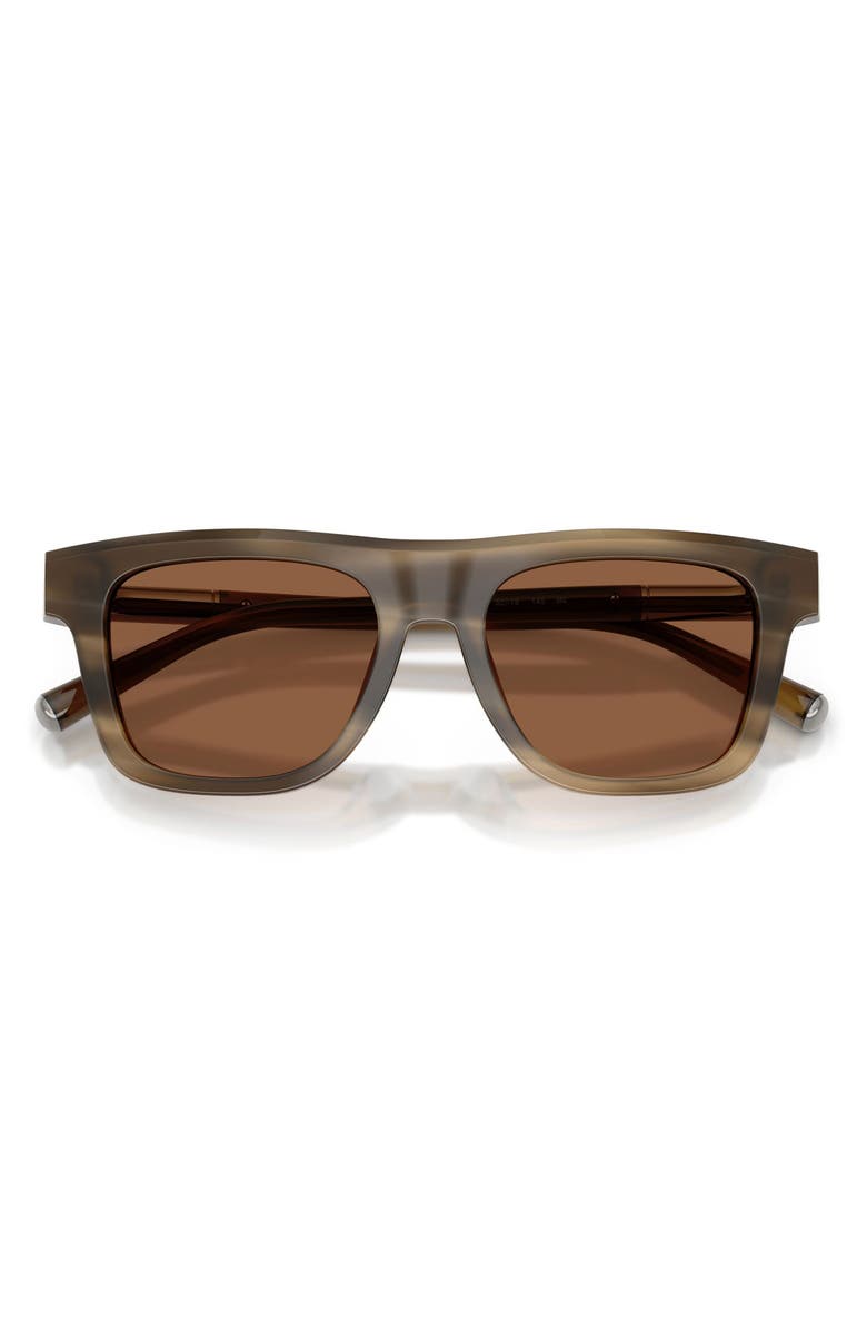 Dolce&Gabbana 52mm Square Sunglasses, Alternate, color, Striped Tobacco / Bronze