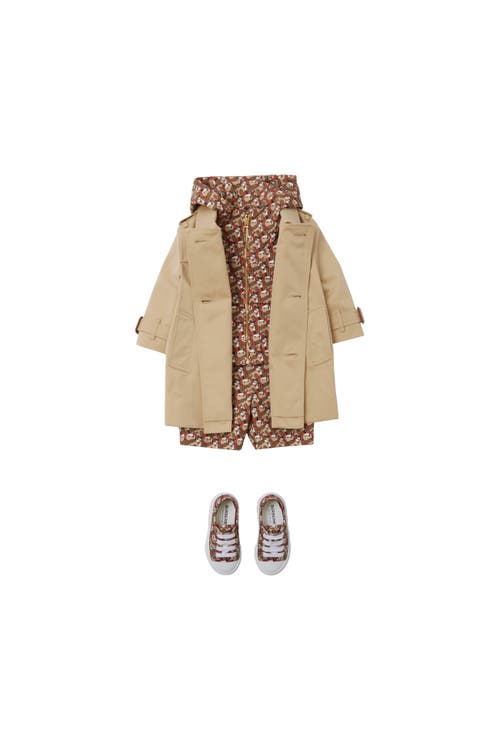 Burberry Belted Gabardine Trench Coat In Honey
