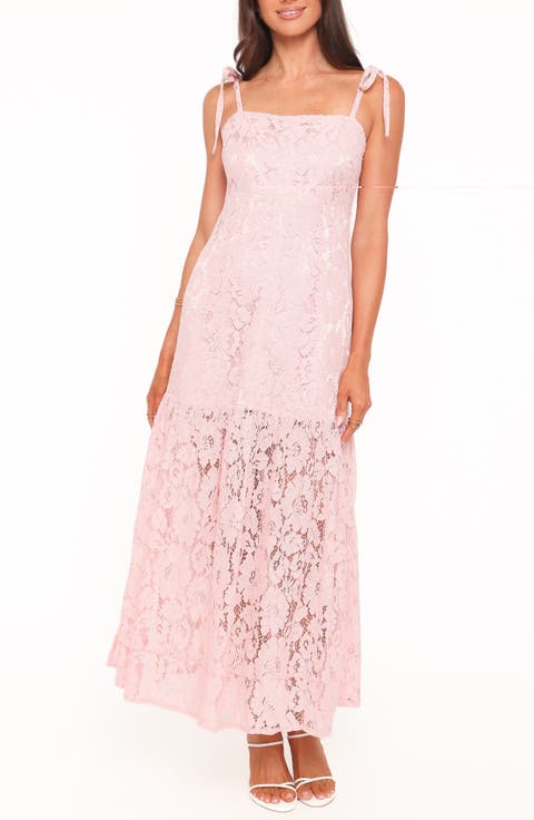 Nicolette Lace Tie Strap Maxi Dress