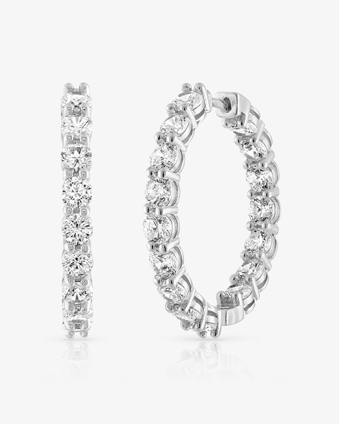 Inside Out CZ Hoop Earrings