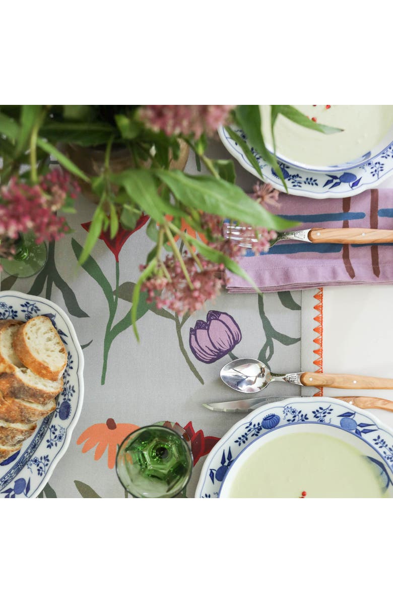 Sophie Williamson Design Table Runner Picnic on the Meadow, Alternate, color, White