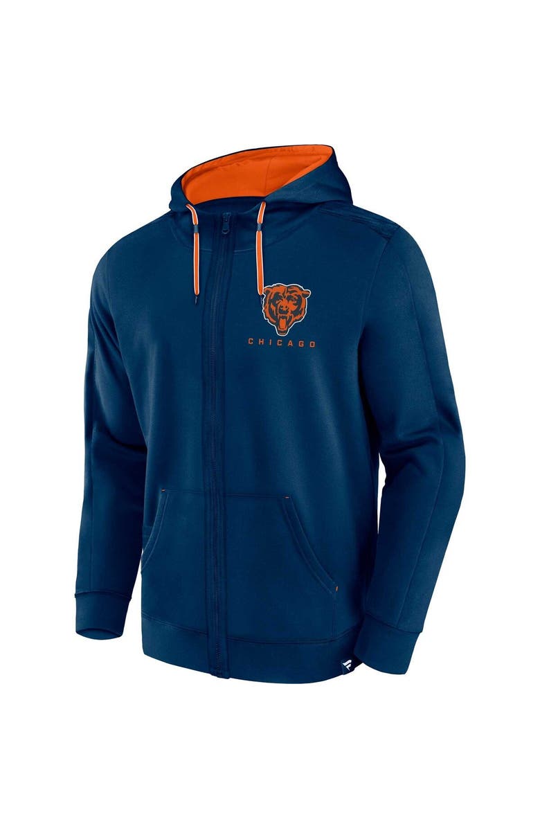 FANATICS Men's Fanatics Branded  Navy Chicago Bears Defender Evo Full-Zip Hoodie, Alternate, color, Navy