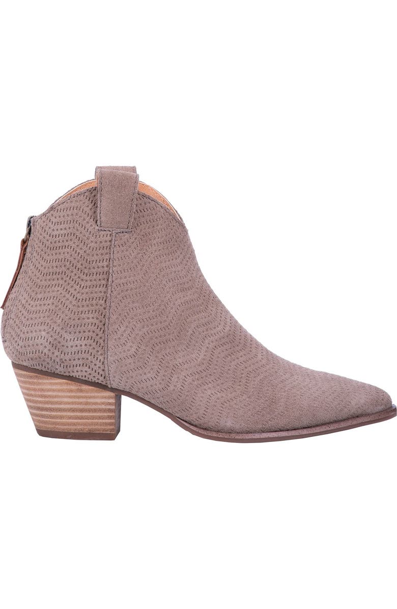 DAN POST BOOT COMPANY Kuster Suede Perforated Western Ankle Boot, Alternate, color,