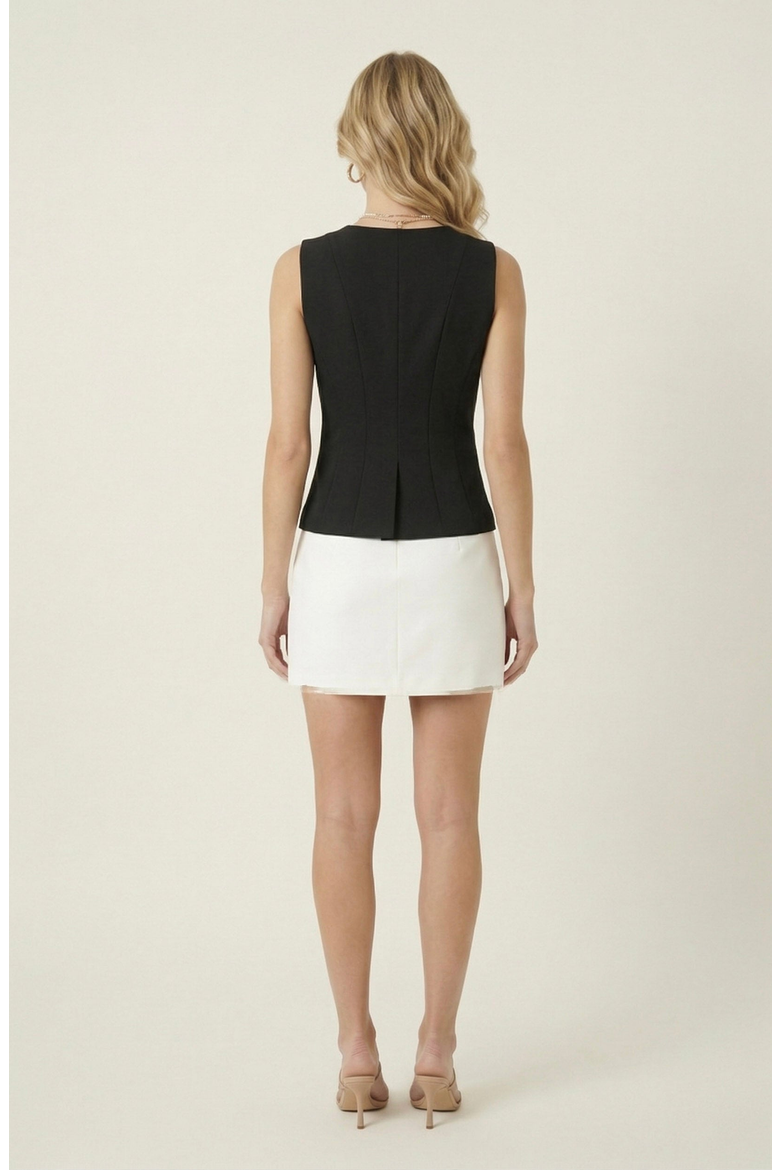 Tailored Vest Top, Alternate, color, Black