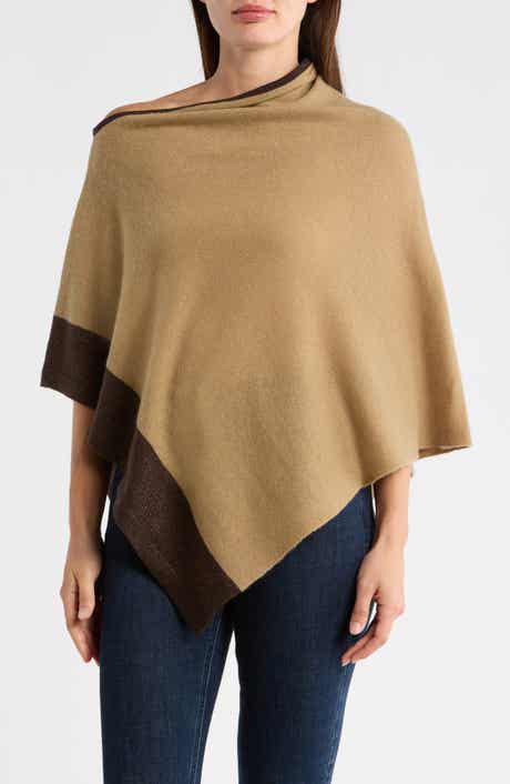 Portolano Colorblock Cashmere Poncho