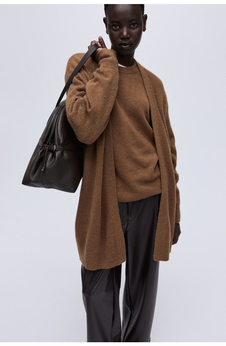 H&M Long Cardigan, Alternate, color, Brown