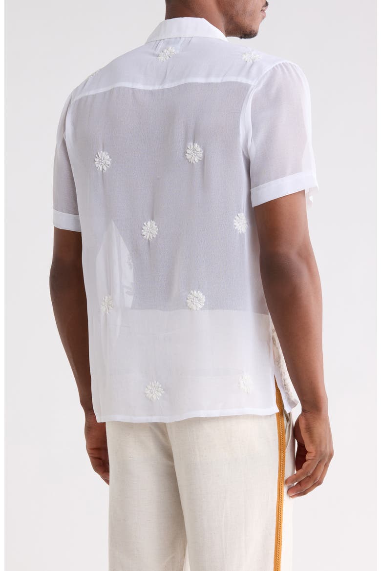 Pranit Short Sleeve Button-Up Shirt, Alternate, color, EGGSHELL