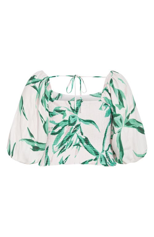 City Chic Lelani Smocked Crop Top In Kelly Floral