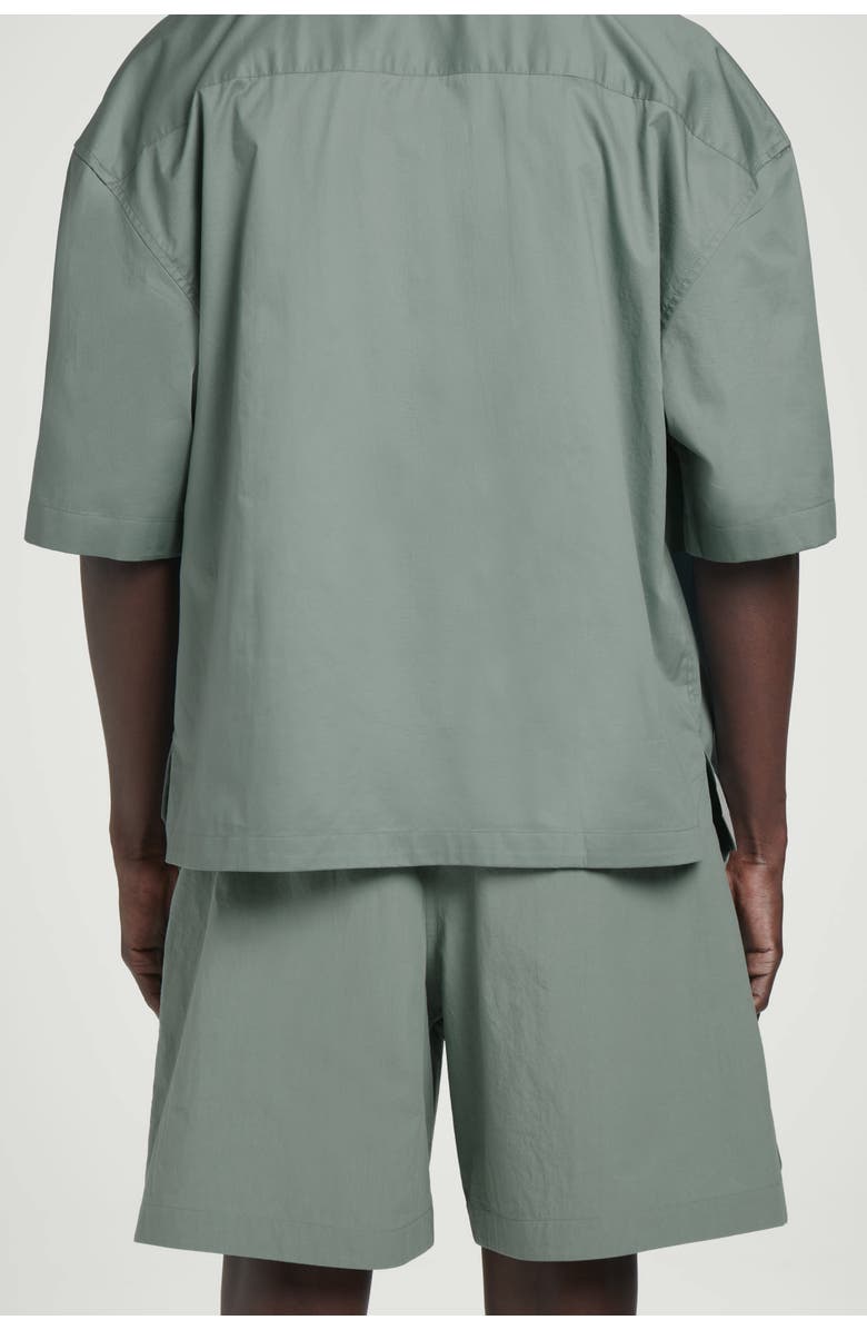COS Pima Cotton Elasticated Shorts, Alternate, color, Green
