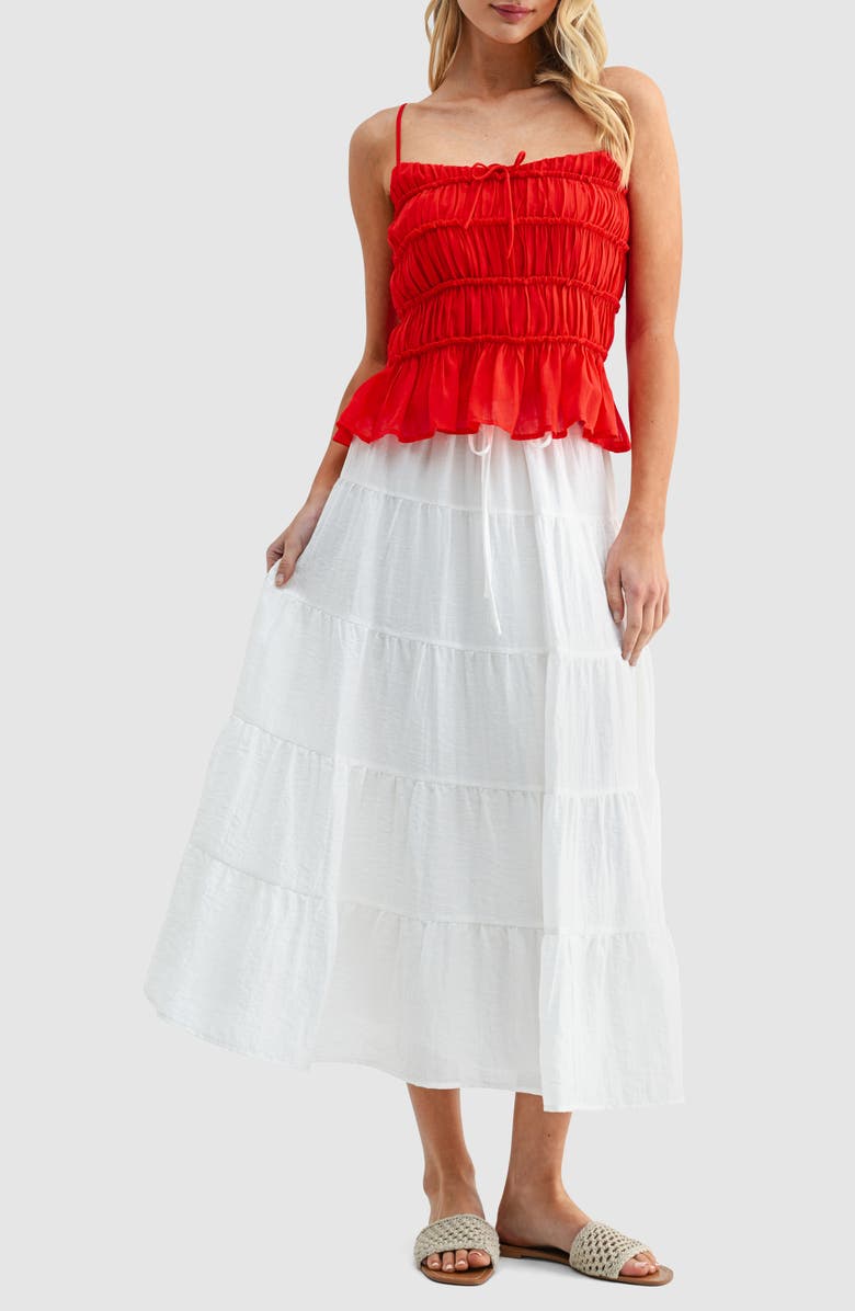 All in Favor Tiered Maxi Skirt, Alternate, color, Off White