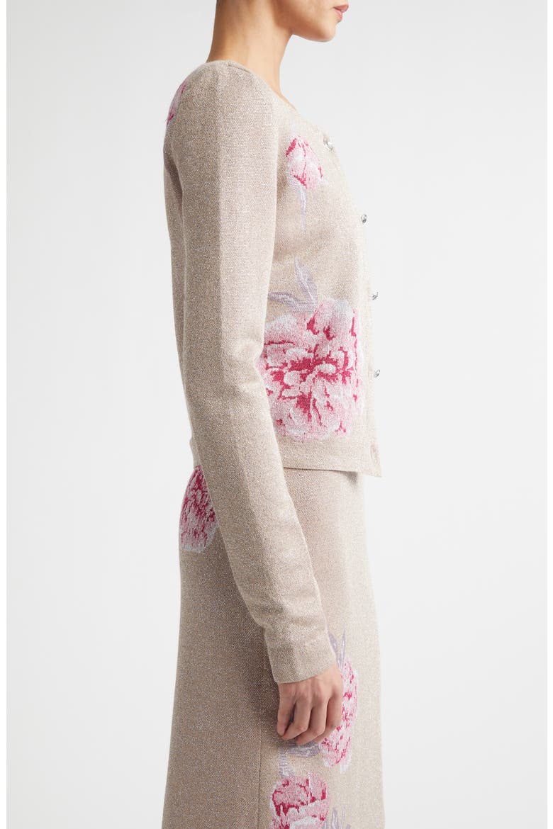 Peony Metallic Jacquard Cardigan, Alternate, color, PEONY METALLIC MULTI