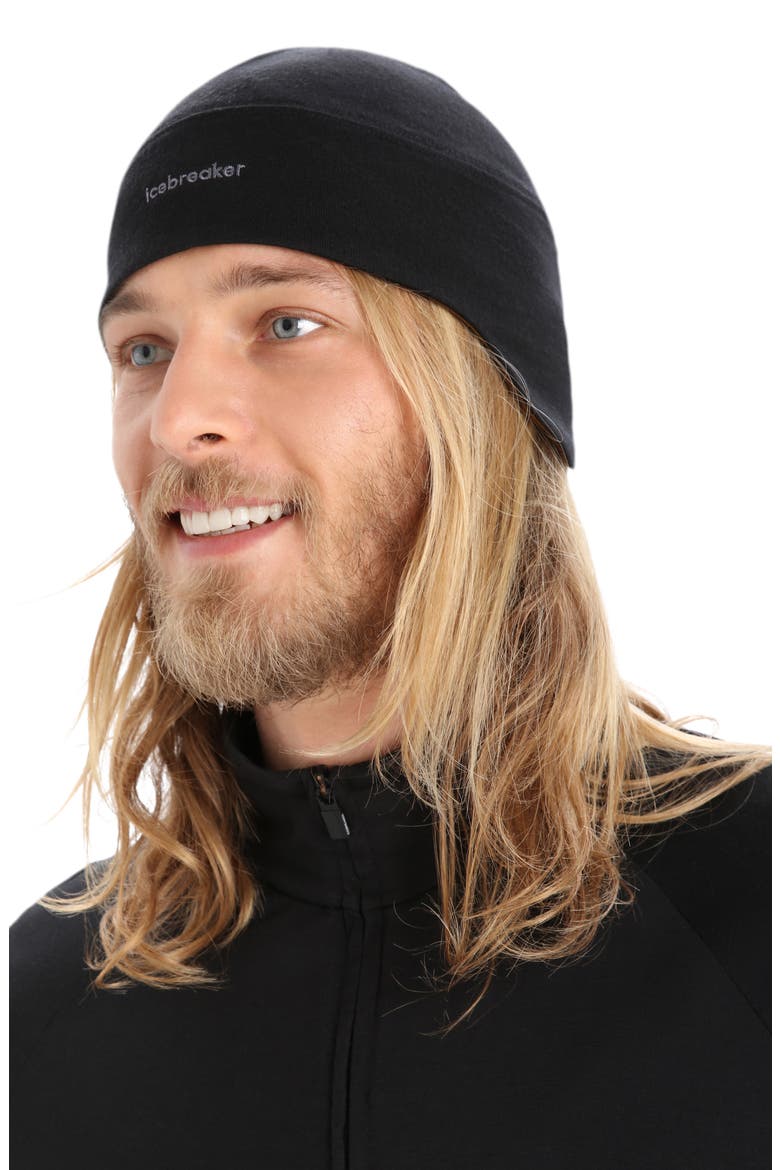 Quantum Merino Wool Lined Beanie, Alternate, color, BLACK/ CLOVE
