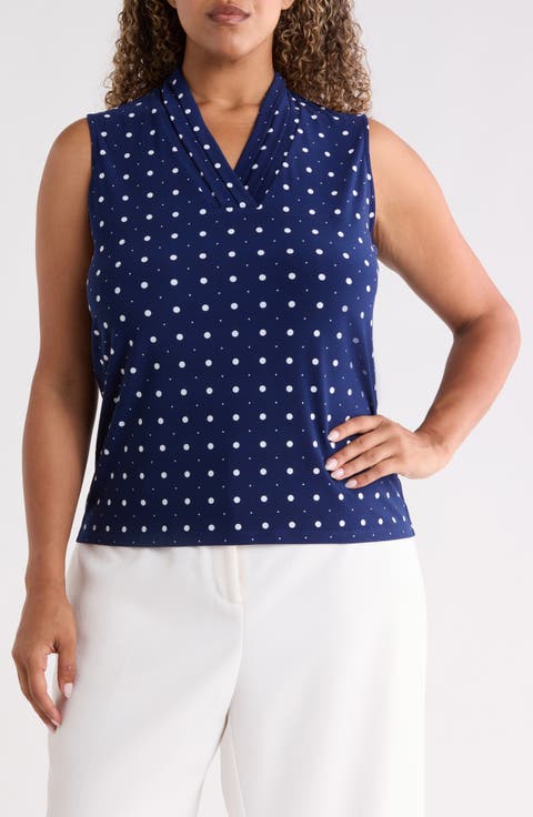 Triple Pleat Sleeveless Top (Plus)