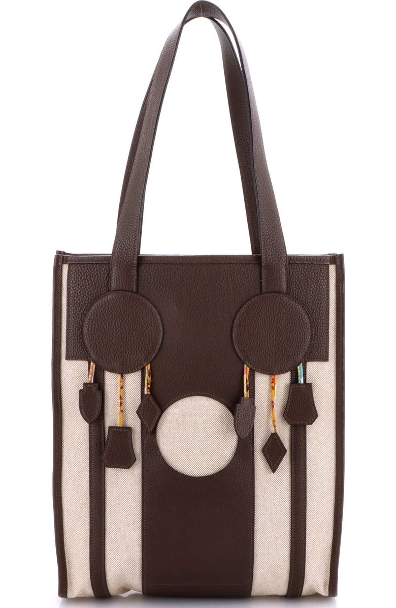 Pre-Owned Hermes Petit H Dream Catcher Tote Toile and Leather, Main, color, Ecru