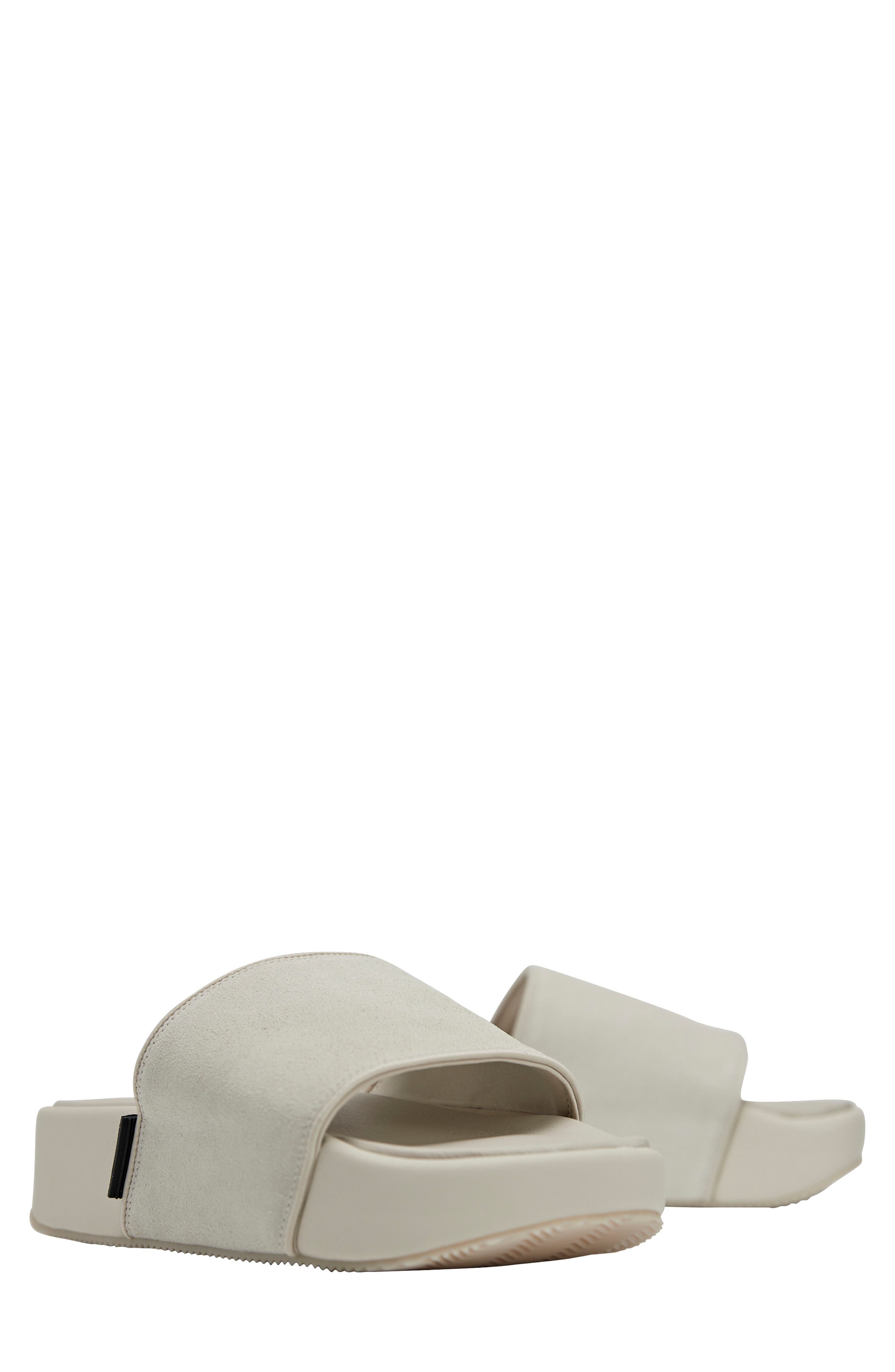 Y-3 Leather Slide Sandal, Main, color, 