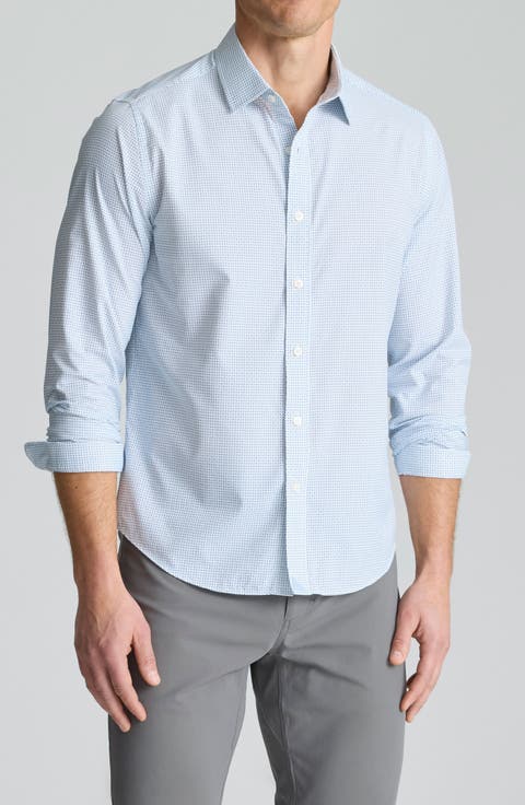 Fairfax Microprint Performance Button-Up Shirt