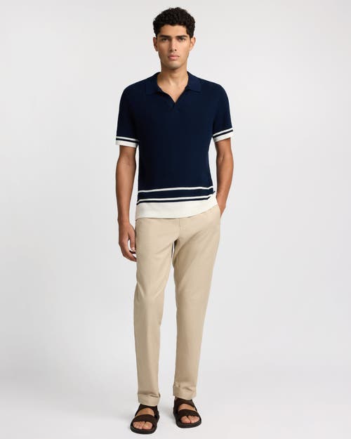 Onia Linen Cotton Stretch Cuff Pant In Black