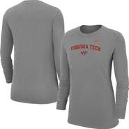 Nike Women's Nike Heather Gray Virginia Tech Hokies Core Long Sleeve T-Shirt