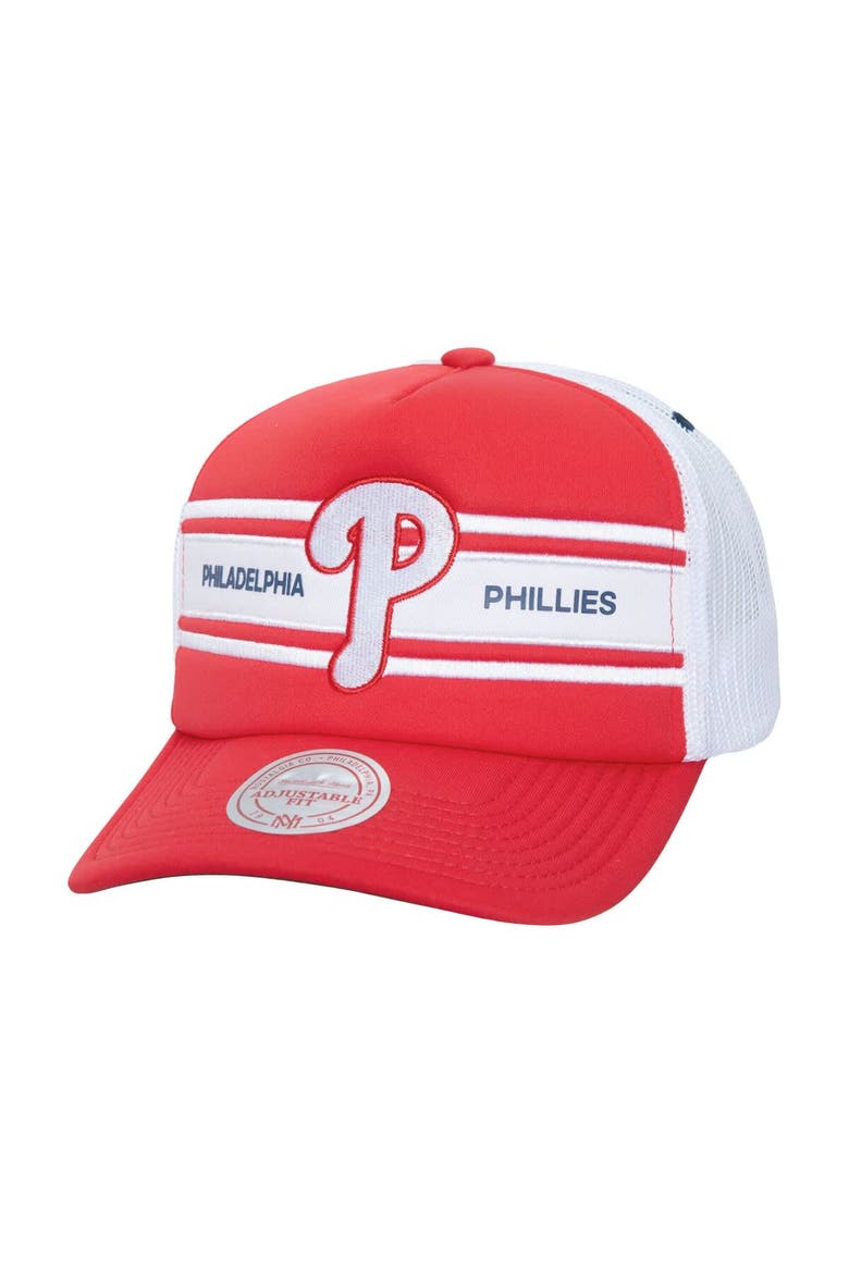 Men's   Red Philadelphia Phillies Sideline Trucker Adjustable Hat, Main, color, Red