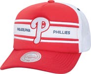 Mitchell & Ness Men's   Red Philadelphia Phillies Sideline Trucker Adjustable Hat