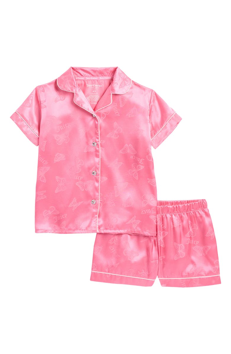 Juicy Couture Kids' Satin Coat Pajamas, Main, color, 