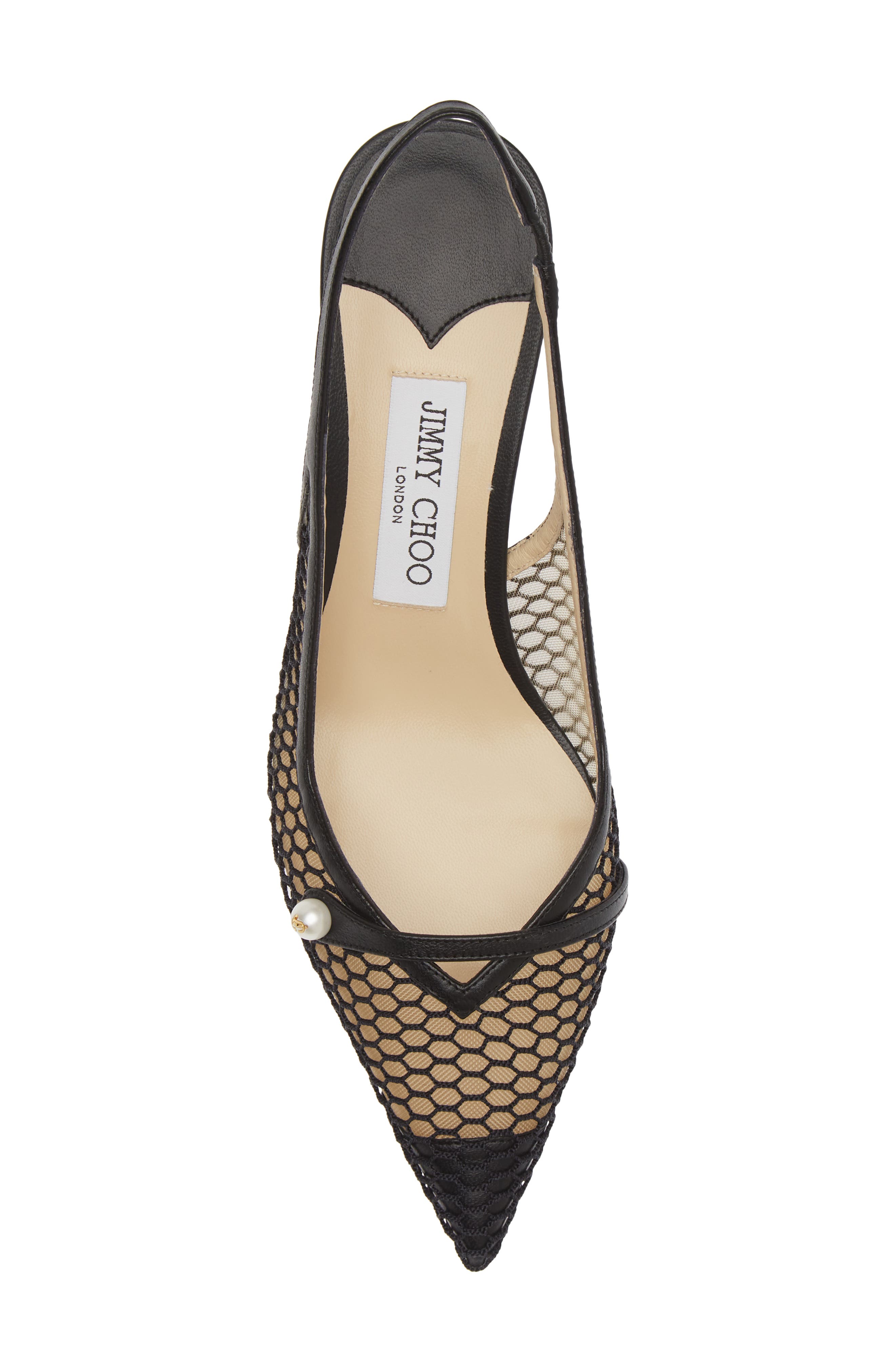 Jimmy Choo Amita Kitten Heel Pointed Toe Slingback Pump, Alternate, color, Black/ Black