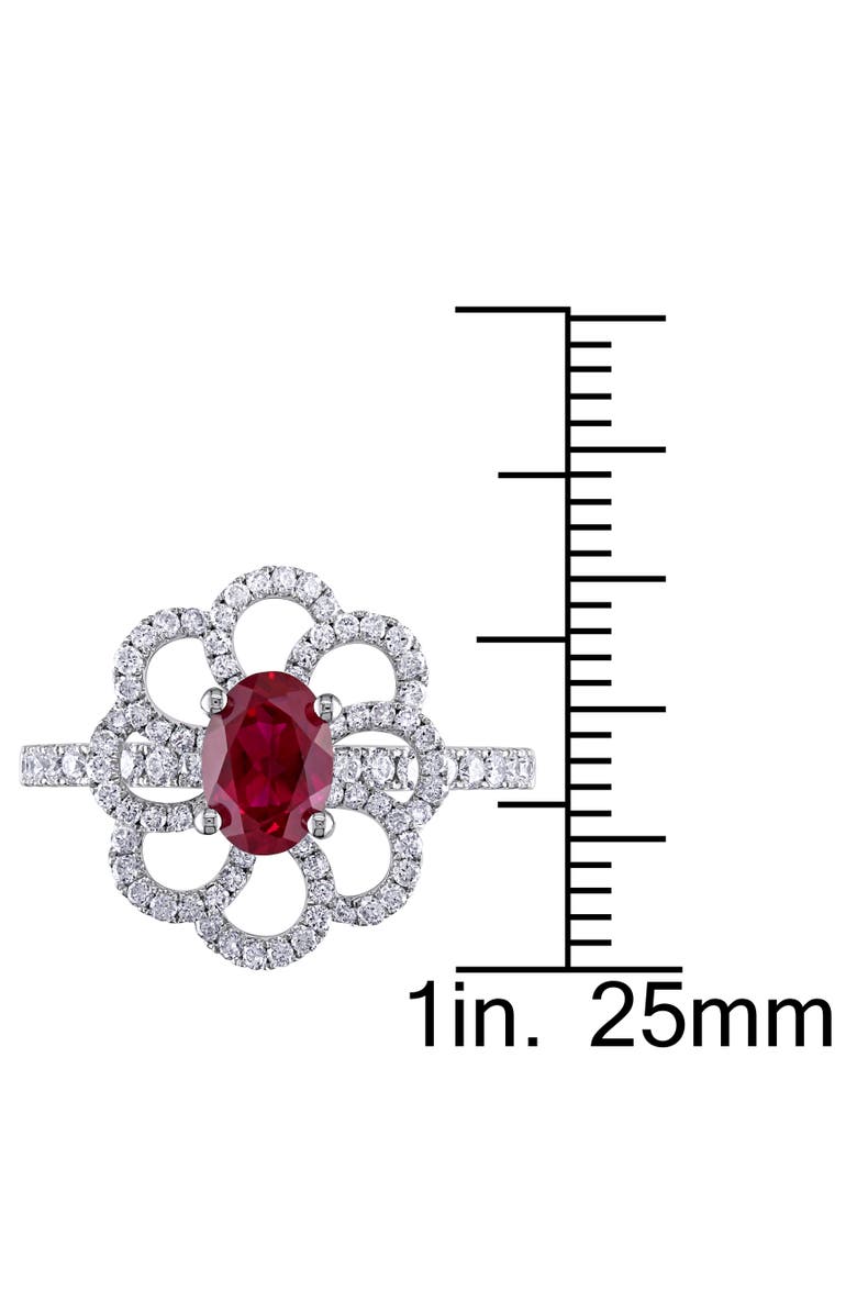Julianna B. Ruby & Diamond Flower Ring 14k, Alternate, color, Ruby