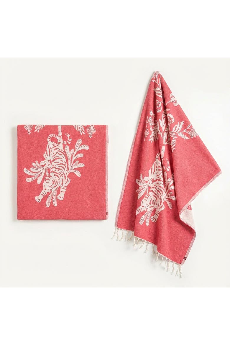 Baklan Yarn Dyed Cotton Peshtemal Set Of 2, Main, color, Pink