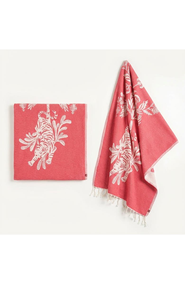 Zsa Zsa Zsu Baklan Yarn Dyed Cotton Peshtemal Set Of 2, Main, color, Pink