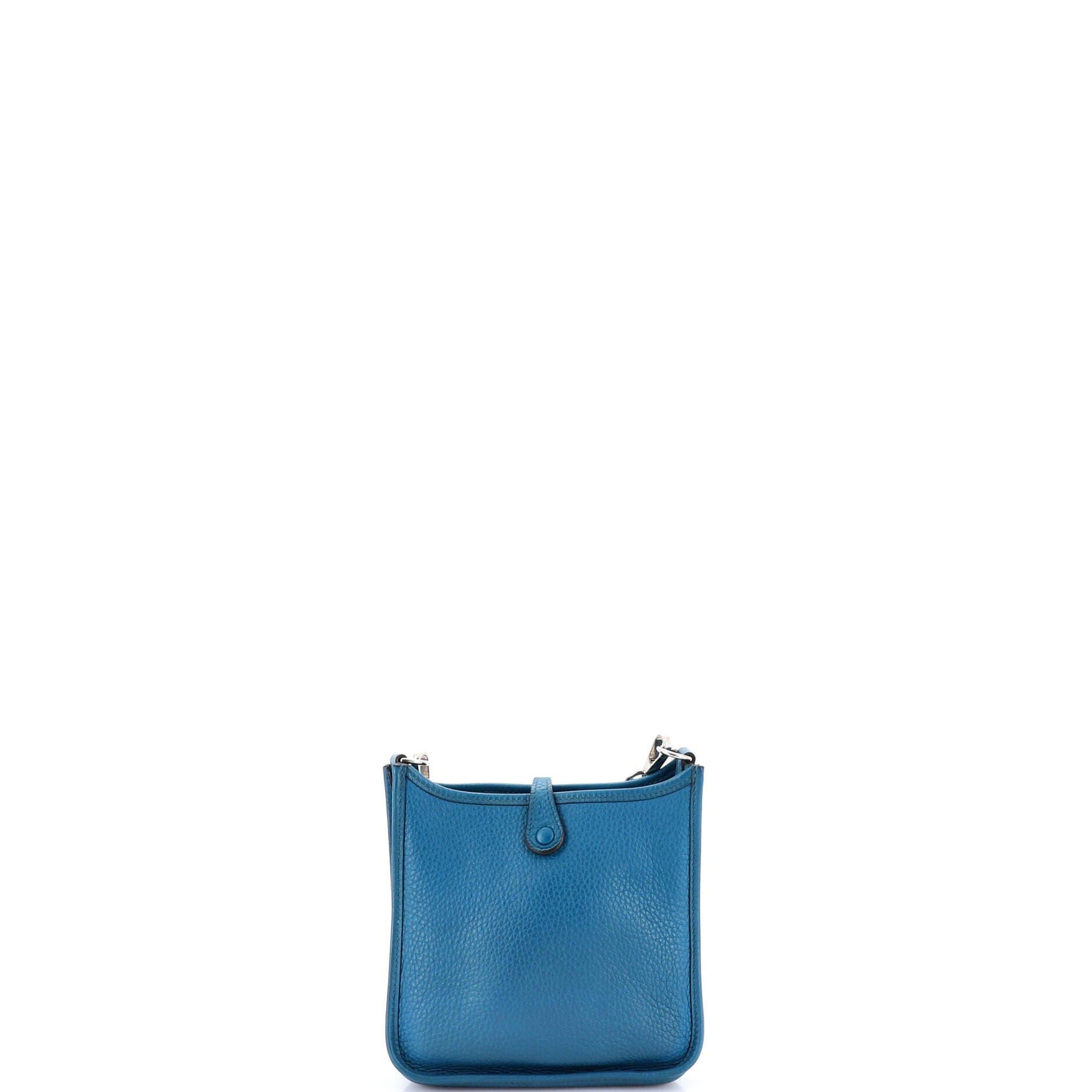 Pre-Owned Hermes Evelyne Bag Gen III Clemence TPM, Alternate, color, Bleu Izmir